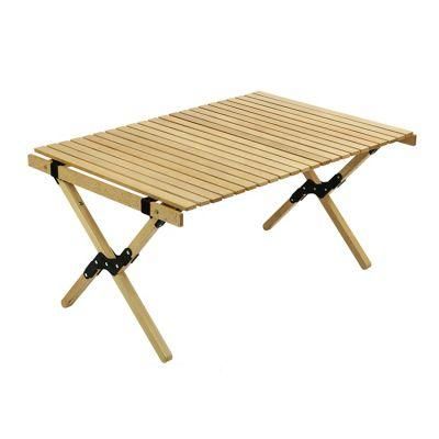 Portable Folding Table Small Picnic Camping Tables Wood Egg Roll Folding Table Outdoor