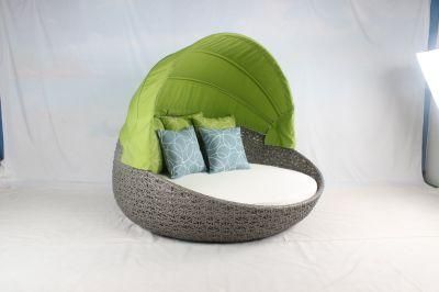 Modern Outdoor Garden Furniture for Hotel Round Sunbed with Cushion for Us Market