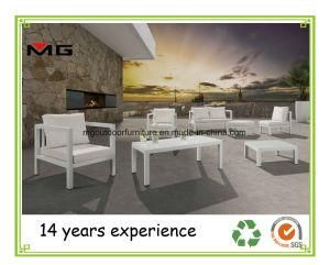 Aluminium Outdoor Furniture Garden Sofa with White Cushions