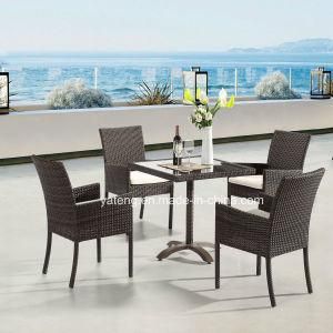 2017 New Lifestyle 4piece Rattan Chair + 1piece Square Table Garden Dining Set