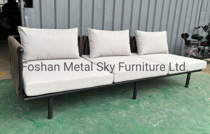 Outdoor Aluminum Garden Hotel Villa Patio Wooden Wicker Rattan Sofa