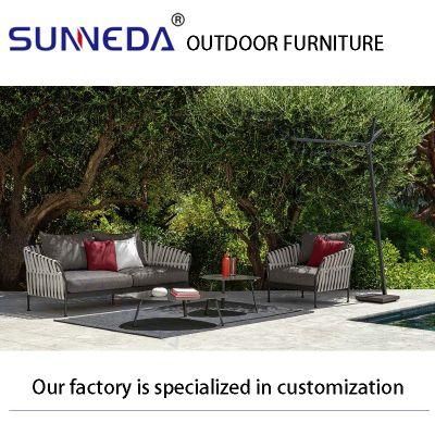 Outdoor Patio Leisure Comfortable Frame Weave Square Lattice Sofa Furniture