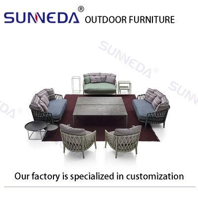 High Quality Patio Nordic Style Cushion Weaving Sofa Furniture Set