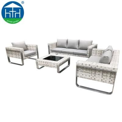 2019 New Collection Rattan Wicker Sofa Set Furniture with Big Armrest All Weather Durable