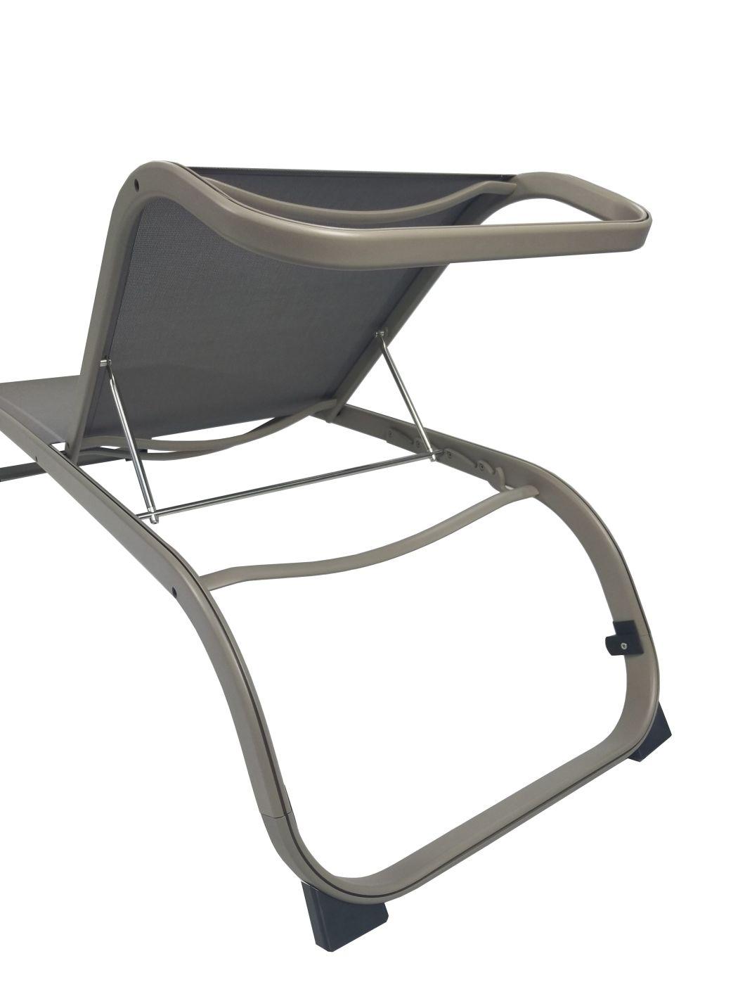 Garden Hotel Commercial Textilene Mesh Chaise Lounge with Quick Dry Aluminum Sun Bed