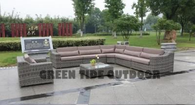 Outdoor Garden Patio Furniture L Shape Rattan Wicker Lounge Sofa Set 7PCS