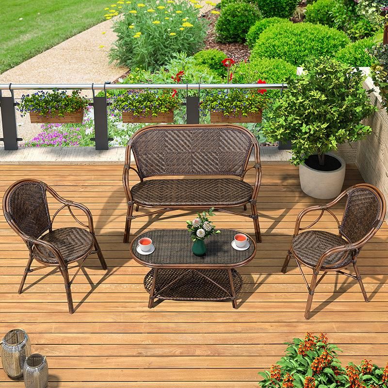 Outdoor Garden Patio PE Rattan Sofa and Table