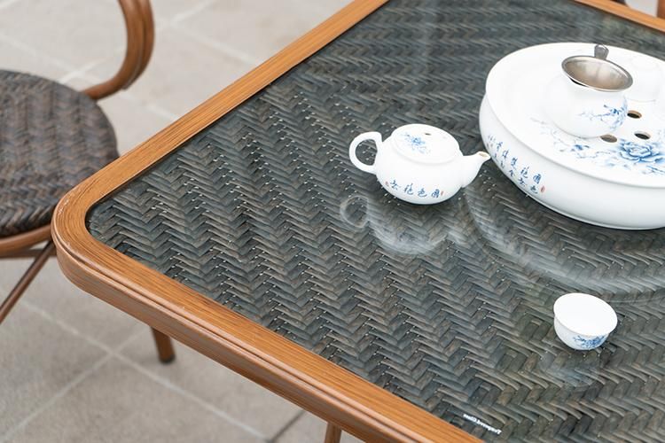 6 Seater Patio Wicker Table and Peacock Chair Outdoor Furniture