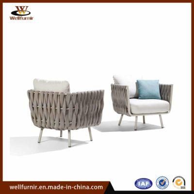 Well Furnir Aluminum Outdoor Rope Lower Chair with Cushion (WFR1808)