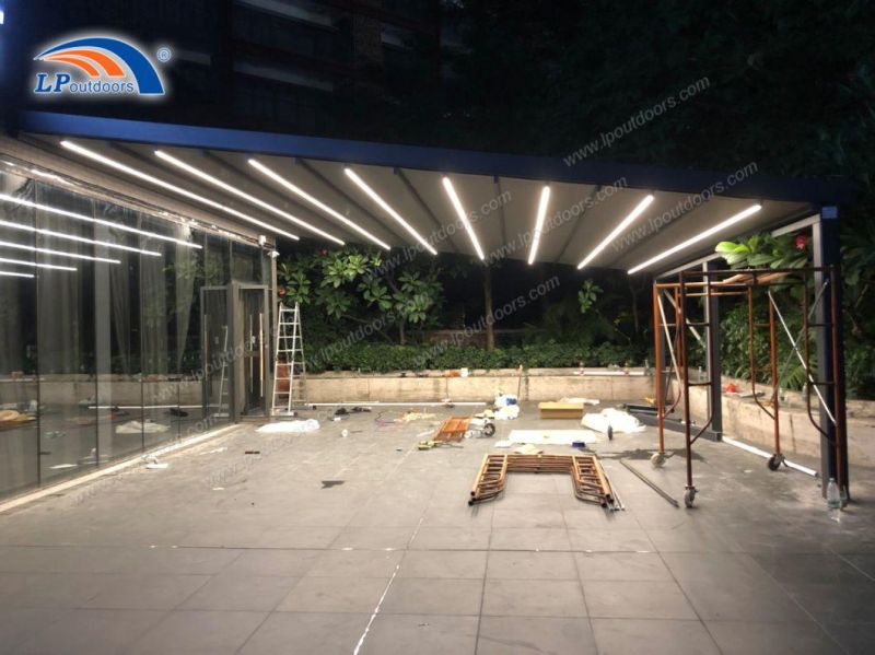 Luxury Terrace Roof Pergola for Garden Courtyard Private Kitchen Custom-Made Sunshade and Rain