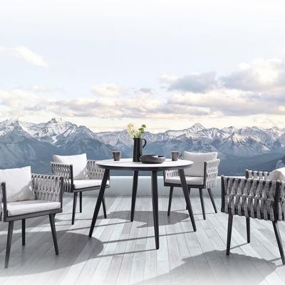 Courtyard Leisure Table Set with Waterproof and Anti-Aging Rope Chair