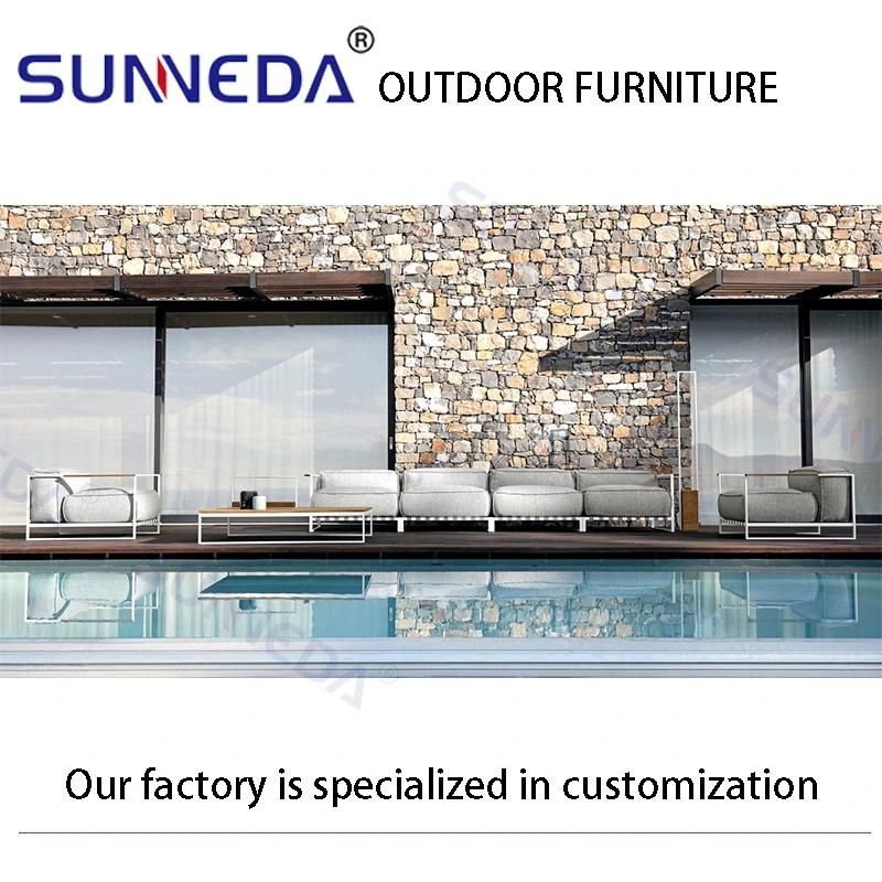 Outdoor Classical High Back Aluminum Frame Chair with Waterproof Cushion