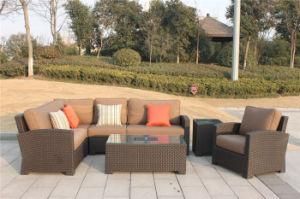 Rattan Sofa Fire Pit with Icebucket Coffee Table