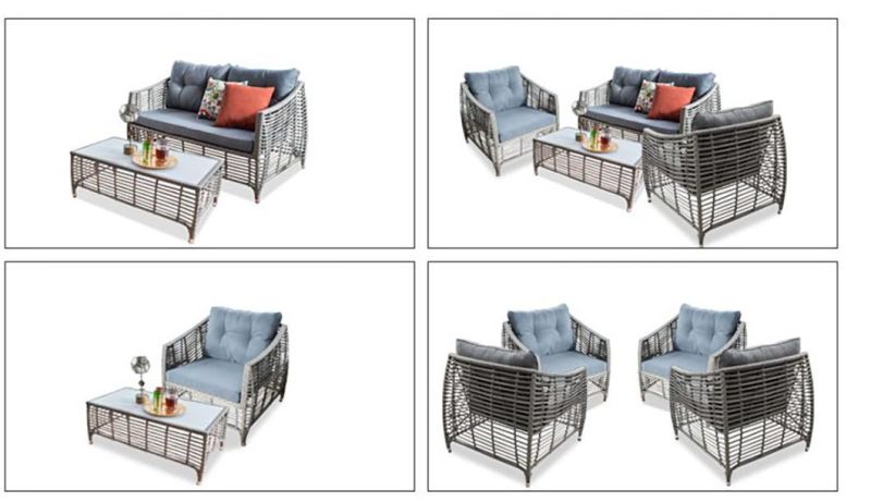 Outdoor Waterproof Comfortable Combination Furniture Rattan Rope Sofa Cheap Wholesale