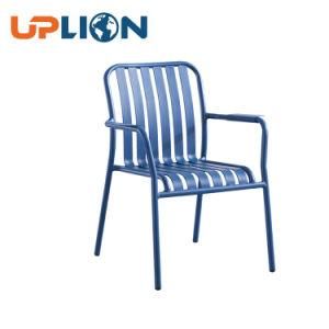 Outdoor Garden Metal Dining Chairs Modern Strong Durable Stacking Chairs