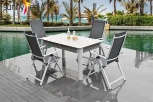 Outdoor Textilene Aluminum Dining Table Dining Furniture Dining Set