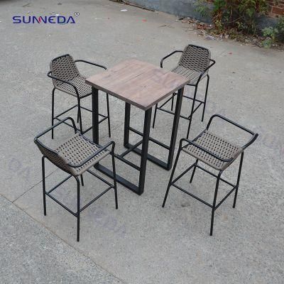 High Dining Table Chair Set Bar Table Stool and Outdoor Furniture