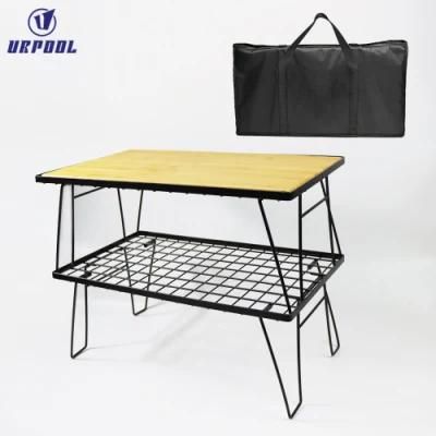 Picnic Outdoor Camping Table Stable Iron Mesh Table Dustproof Portable Convenient Outdoor Camping Table