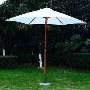 Uplion Mini 2m Wood Frame Market Parasol Patio Outdoor Push-up Table Top Garden Umbrella
