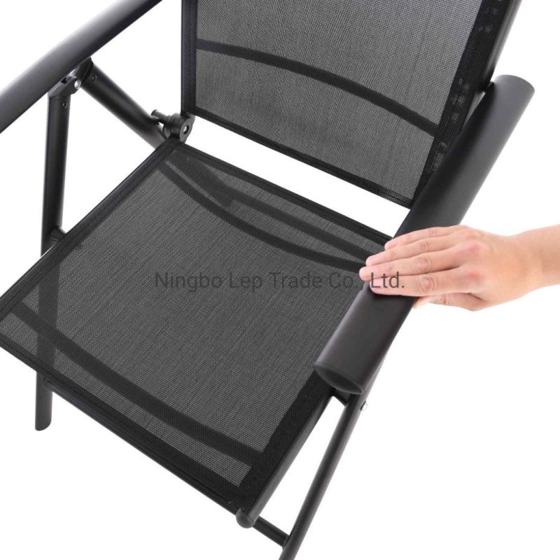 Aluminum Armrests Dining Chair Foldable High-Back Chair