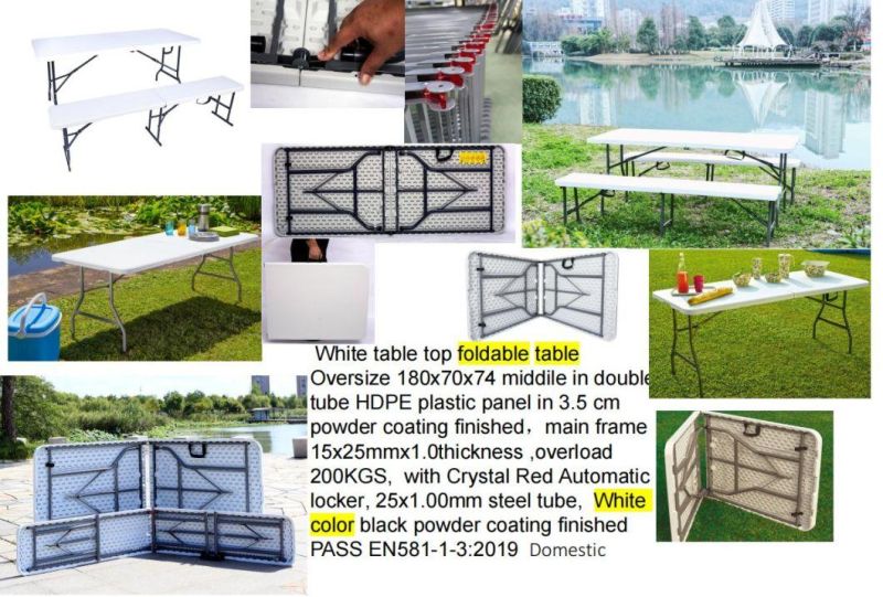 White Color Garden Cheapest 6FT Folding Bench