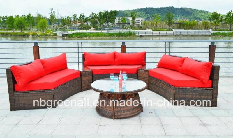 New Half Round with Ice Buket Outdoor Patio Wicker Rattan Garden Sofa Sets Furniture