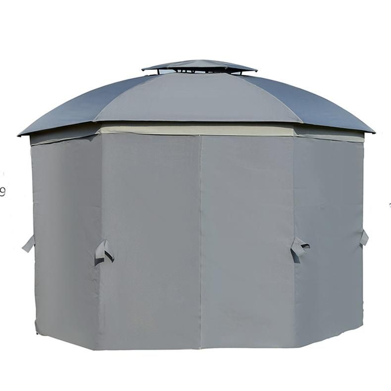 High Quality Rectangle Patio Gazebo with Screens and Privacy Walls