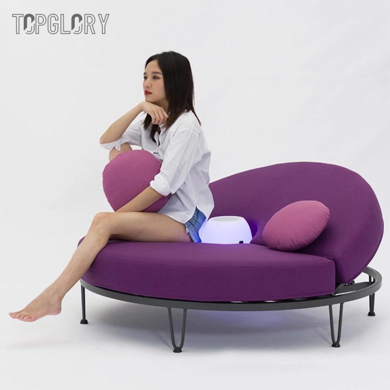 Luxury Purple Leisure Outdoor Patio Aluminum Garden Furniture Chaise Lounge