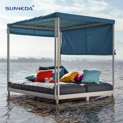 Pool Beach Furniture Garden Patio Reclining Aluminum Daybed Sun Shade Double Lounger