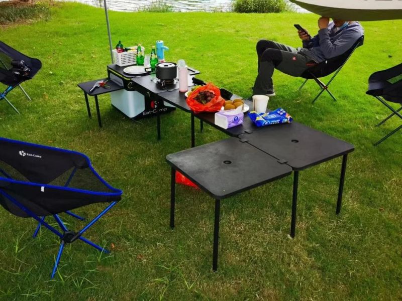 Ultra-Light Folding Camping Table with Gas Stoves