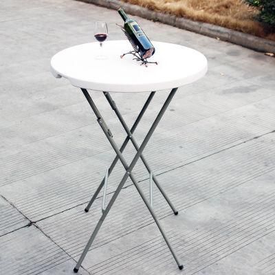 High Top Height White Plastic Round Bar Folding Cocktail Tables