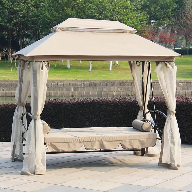 Luxury Garden Swing Chair with Double Roof and Mosquito Net