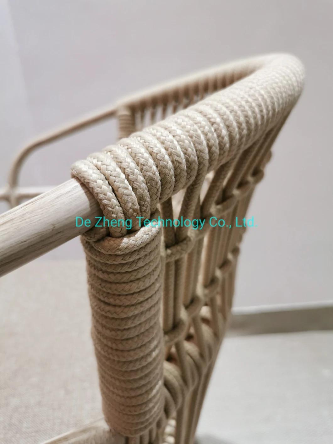 Factory Price High Quality Garden Multi Purpose Rope Arm Aluminum Frame Dining Chair Outdoor Garden