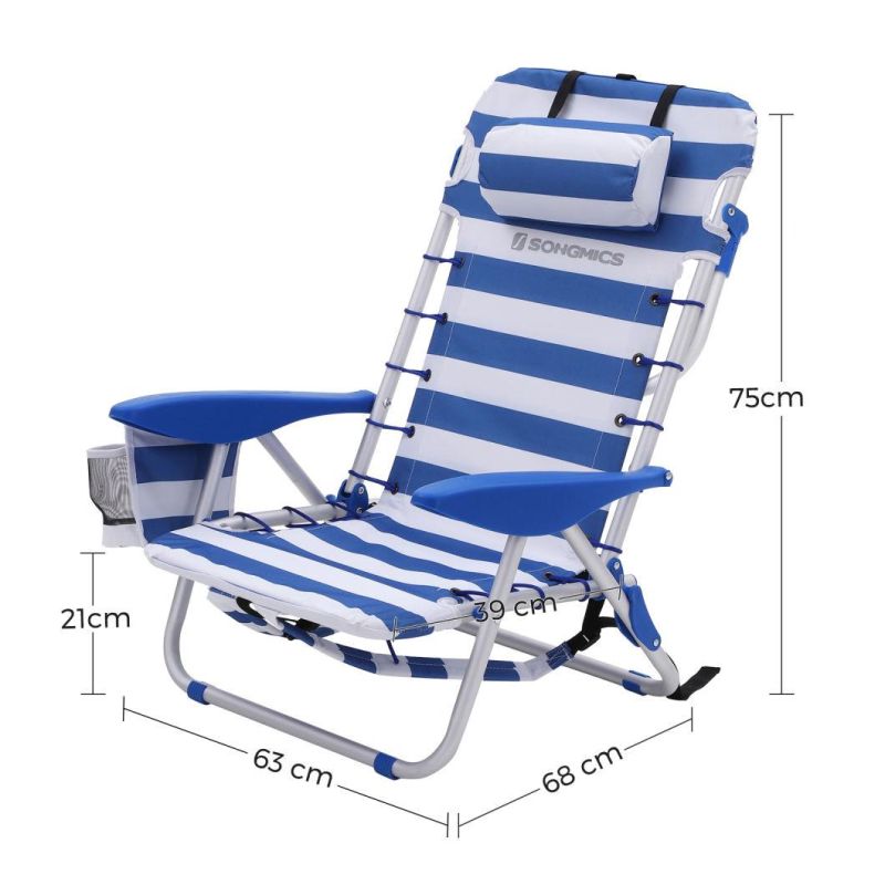 Camping Leisure Simple Portable Fishing Beach Outdoor Folding Chair with Backrest Armrest
