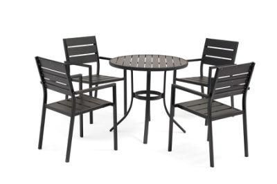 Aluminum Imitated Wood Dining Cafe Chair