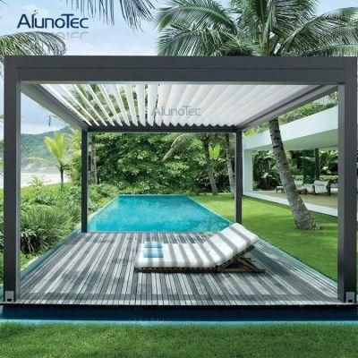 Luxury Chinese Aluminum Louver Roof Garden Pavilion Pergola