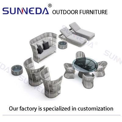 Leisure Garden Furniture Aluminum Tube Patio Elegant Soft Lounge Sofa
