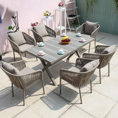 Aluminium PE Rattan Weaving Patio Garden Outdoor Dining Furniture