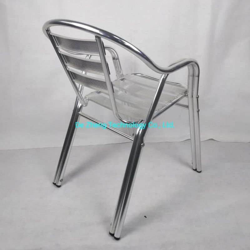 Wholesale Stock High Quality Outdoor Aluminum Patio Stackable Bistro Restaurant Dining Chair