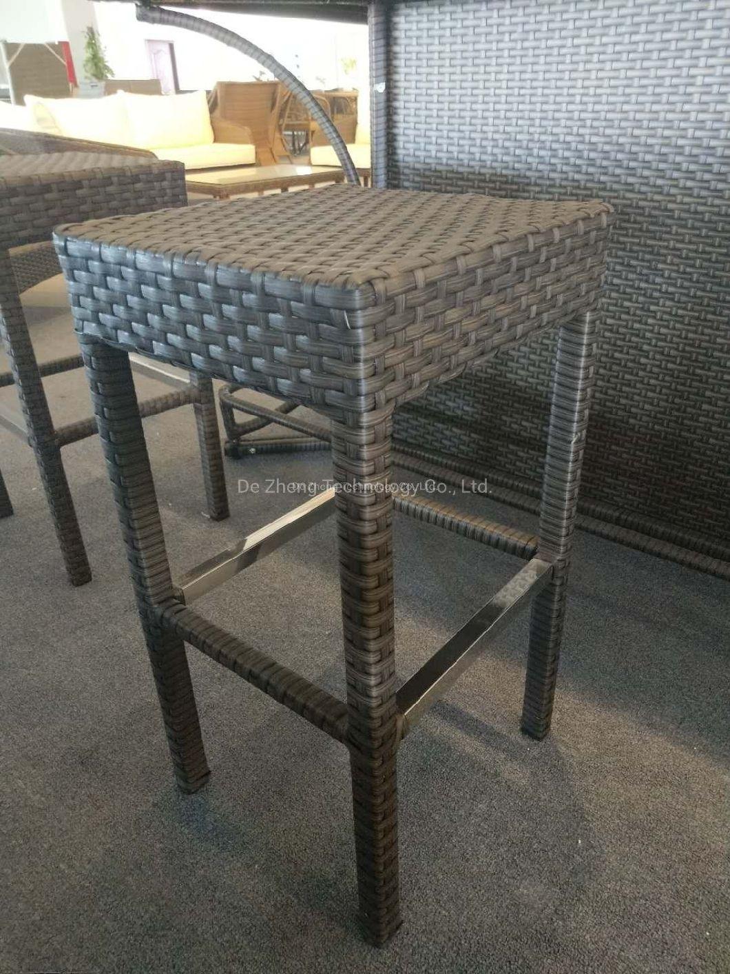 Combined Aluminum Rattan Loungers Modern Bar Set Garden Sets with Cushion Knock Down Packing Storage