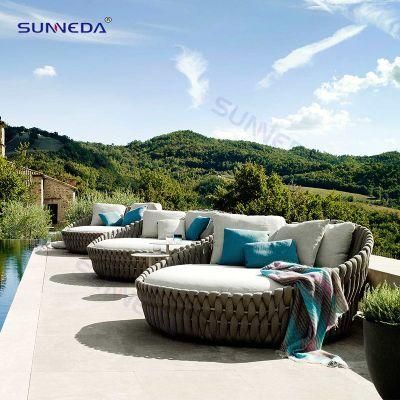Simple Style Leisure Soft Fabric Cushion Outdoor Chaise Lounge Commerical Furniture