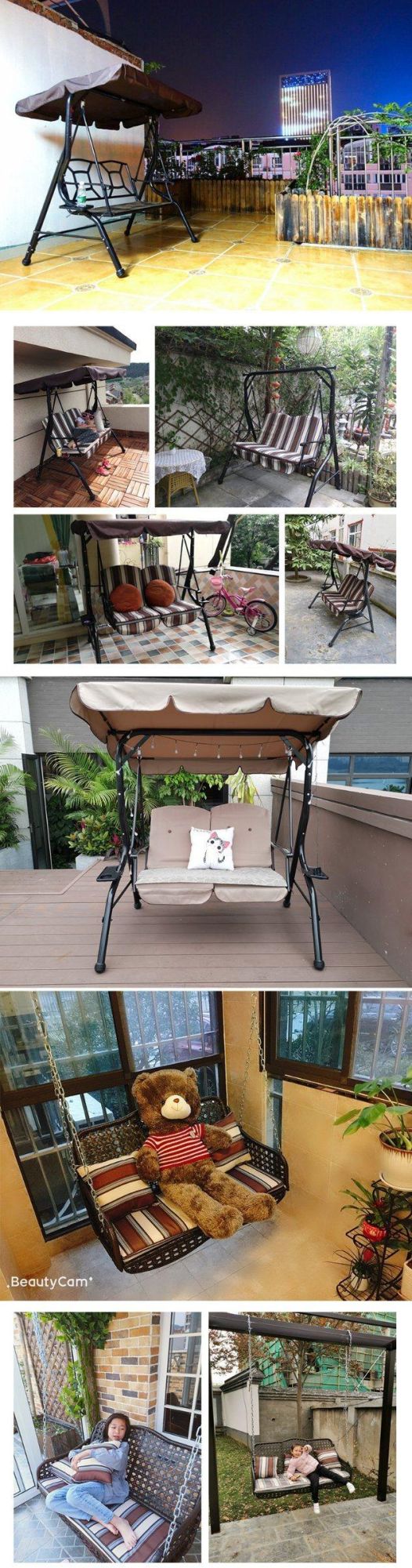 Swing Balcony Chair Home Double Outdoor Courtyard Garden Rocking Chair