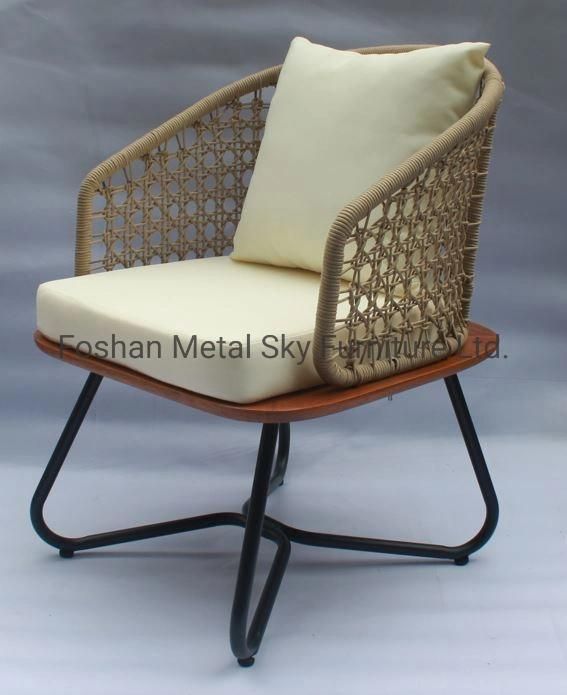 Outdoor Rattan Aluminum Wooden Garden Hotel Villa Patio Combination Chair