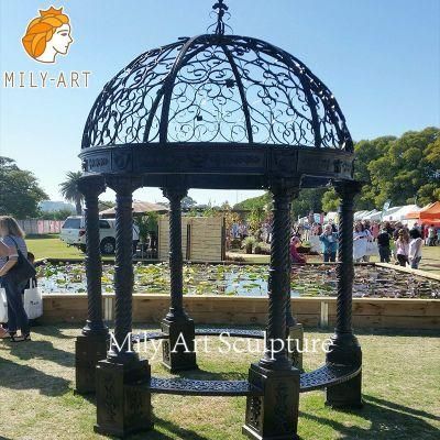 High Quality Garden Ornament Casting Wrought Iron Gazebos