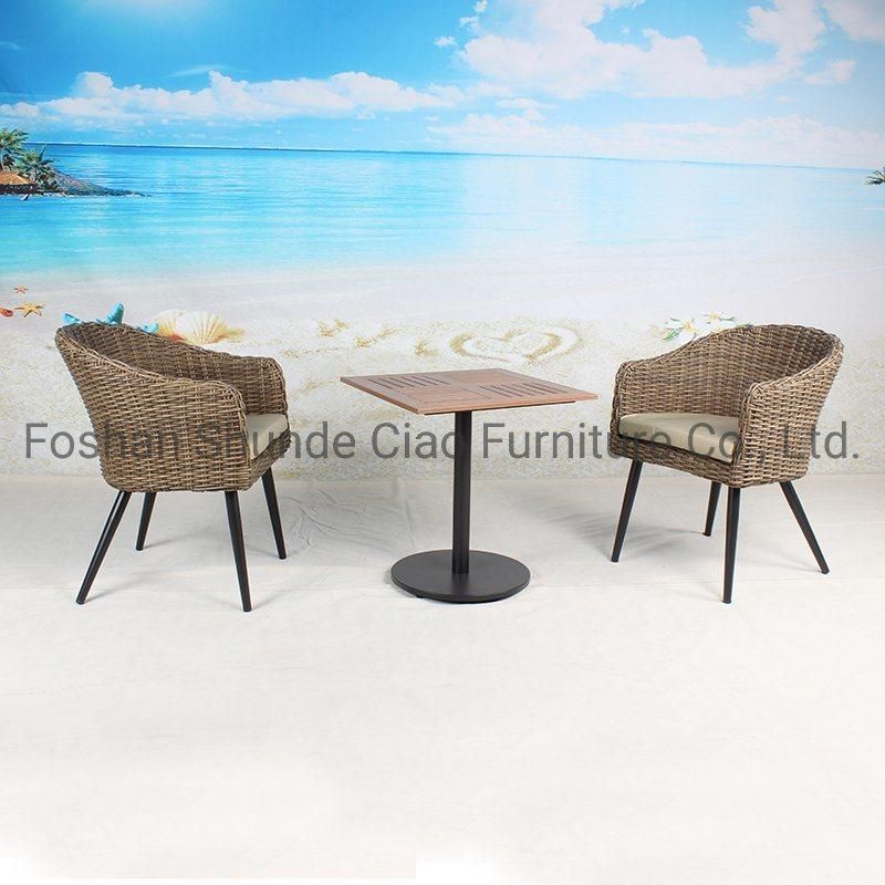 Leisure Retaurant Cafe Living Room Lounge Dining Room Plastic Wicker Rattan Chair Set