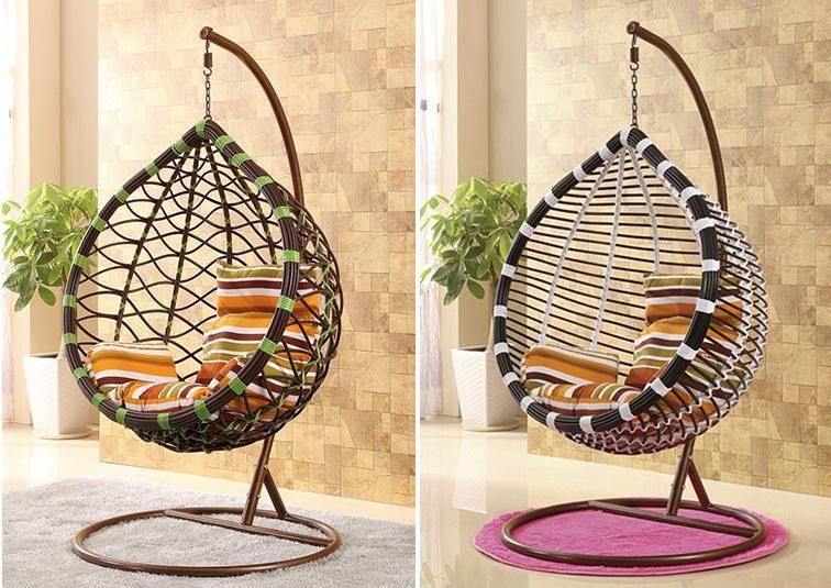 Outdoor Patio Rattan Garden Egg Shaped Wicker Hanging Swing Chairc