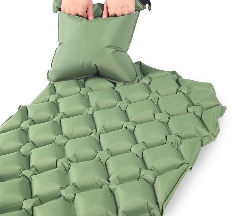 Lightweight TPU Waterproof Ultralight Air Mattress Mat with Pillow Insulated Air Mat Outdoor Inflatable Sleeping Pad