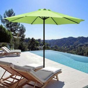 10&prime; Tilt Patio Beach Poolside Umbrella Outdoor Table Umbrella with 8 Steel Ribs Sun Garden Parasol Umbrella