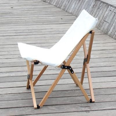 Wood Beach Chairs with Removable Cover and Storage Bag Butterfly Chairs
