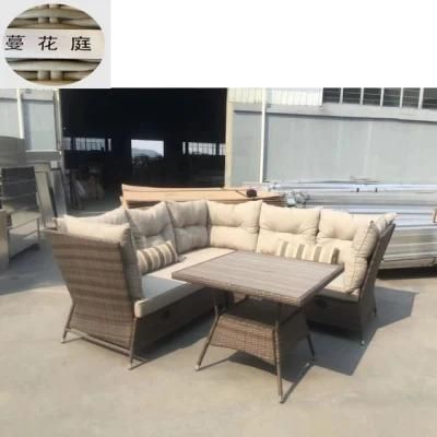 Outdoor Home Multi Person Leisure Dinner Large Rattan Table and Chair Cover